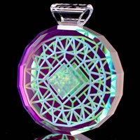 Faceted Square Opal Dichro Refractor Pendant