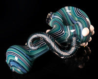 Global Glassworks UV DNA Cane Linework Pipe