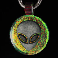 Faceted 3D Alien Inlay Opal Pendant