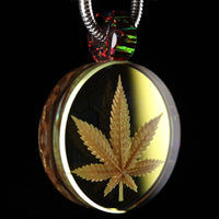 Gold Leaf Honeycomb Dichro Pendant