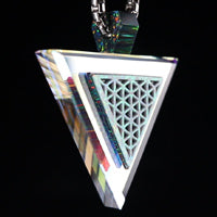 Isometric Opal Triangle Dichro Infinity Pendant