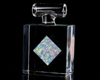 Post Glassworks Opal Coin Cube Pendant