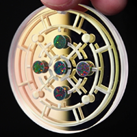 Dichro Crop Circle Opal Refractor Coin Pendant