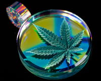 Leaf Inlay Dichro Pendant