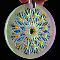 Blasted Efflorescent Dichro Refractor Coin Pendant