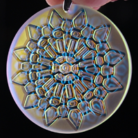 Blasted 3D Cell Dichroic Refractor Coin Pendant