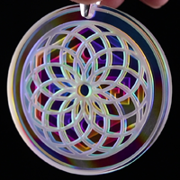 Blasted Tie Dye Retti Refractor Coin Pendant