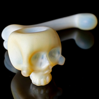 Fumed Secret White Skull Pipe